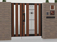 プレミエス門扉M-TB型　両開き　標準門柱使用